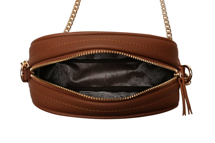 Lucky Bees 1298 Bolso Bandolera Tostado, Mujer, Elegante y Versátil, Polipiel, L 20 x A 7 x H 15 cm