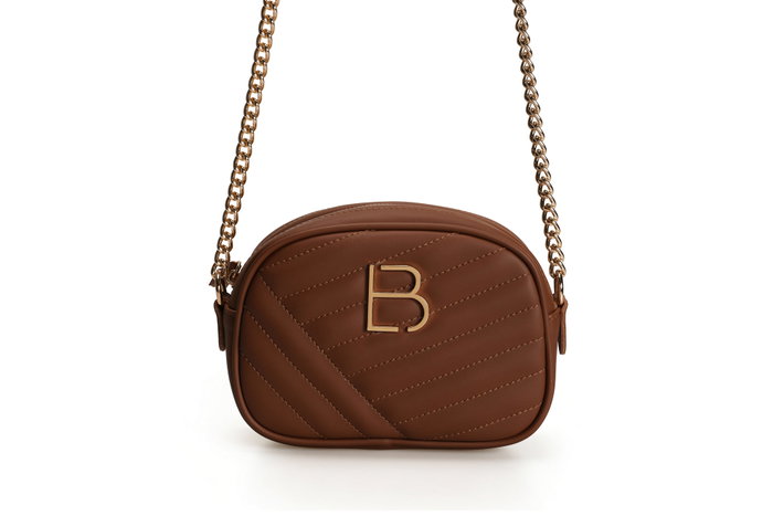 Lucky Bees 1298 Bolso Bandolera Tostado, Mujer, Elegante y Versátil, Polipiel, L 20 x A 7 x H 15 cm