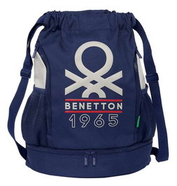 Mochila Saco Infantil Benetton Varsity Gris Azul marino 35 x 40 x 1 cm