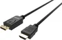 Vision TC 2MDPHDMI/BL Cable Adaptador DisplayPort a HDMI 2 m, 4K 30Hz, HDMI 2.0, DP 1.3, Chapado en Oro, Plug and Play, Negro