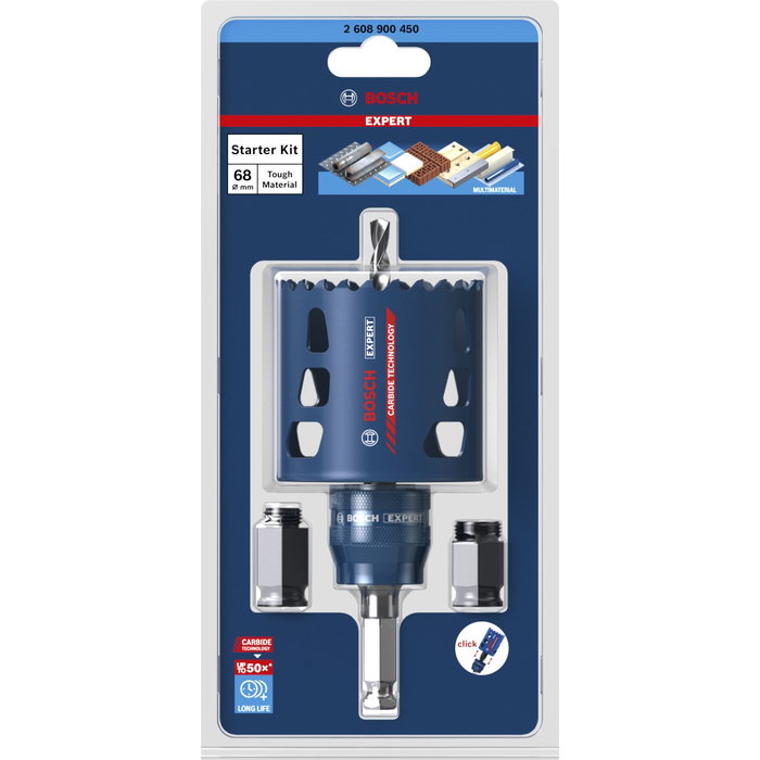 Bosch EXPERT ToughMaterial Kit de inicio de sierra de corona 68 mm