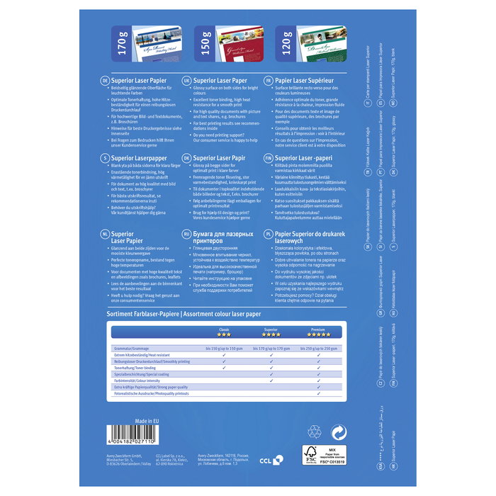 AVERY Zweckform Papel Fotográfico 1298Z A4 Brillo 170 g/m² 200 Hojas AVERY Zweckform Papel Fotográfico 1298Z A4 Brillo 170 g/m² 200 Hojas