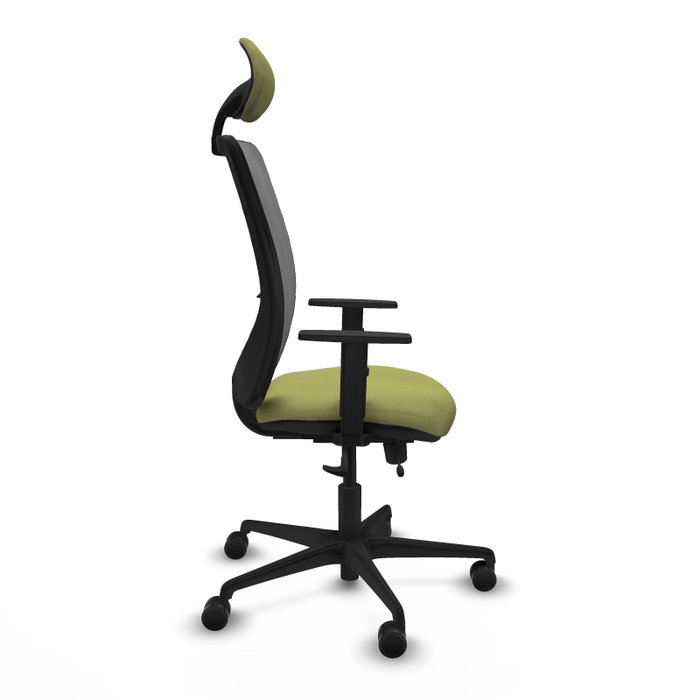 PIQUERAS Y CRESPO Silla de oficina Zulema con mecanismo Sincro/Traslack, Verde oliva y Gris