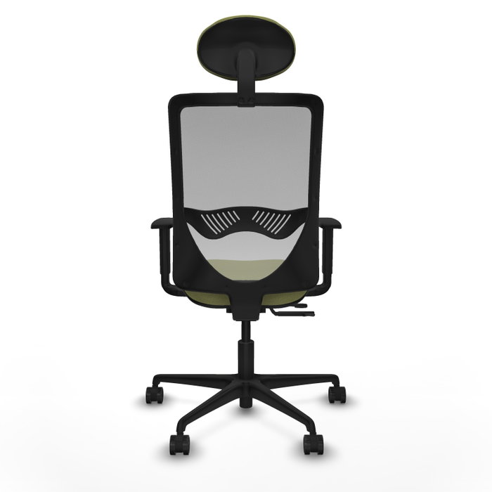 PIQUERAS Y CRESPO Silla de oficina Zulema con mecanismo Sincro/Traslack, Verde oliva y Gris