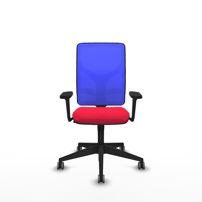 PIQUERAS Y CRESPO Silla de oficina Motilla Rojo/Azul con mecanismo Sincro y Brazos 3D