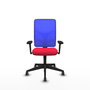 PIQUERAS Y CRESPO Silla de oficina Motilla Rojo/Azul con mecanismo Sincro y Brazos 3D
