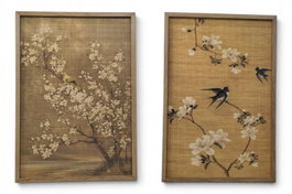 DKD Home Decor Cuadro Bambú y Abeto 50x3,2x70 Aves y Flores (Surtido de 2, Pack de 4)