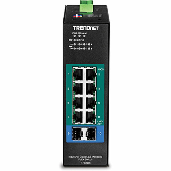 Trendnet TI-PG102i Switch Industrial Gestionado L2 Gigabit PoE+ Negro