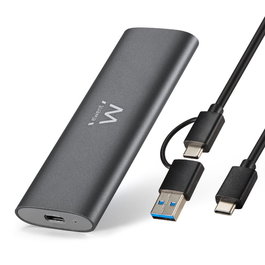 Ewent EW7061 Carcasa SSD M.2 NVMe y SATA USB 3.2 Gen2 10Gbps Aluminio Montaje Sin Herramientas