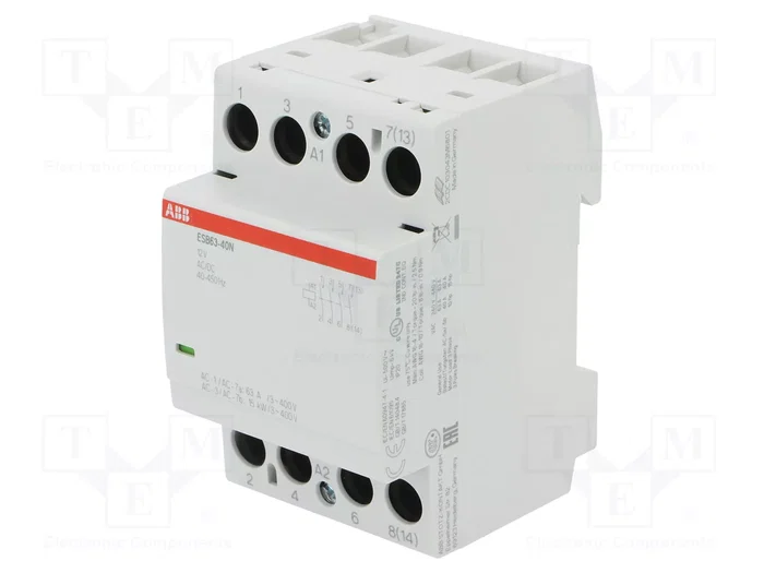 ABB ESB 63A Contactor 4-polar 12VAC/12VDC ABB ESB 63A Contactor 4-polar 12VAC/12VDC