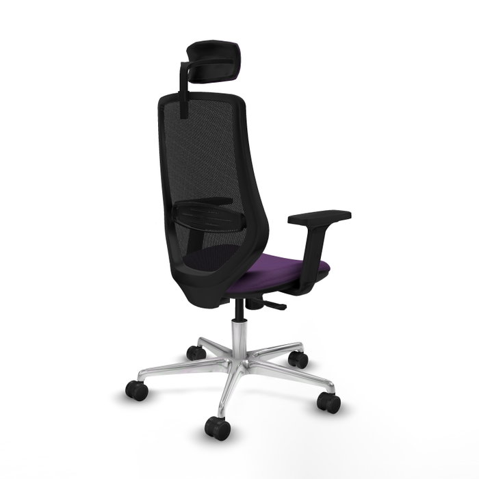 PIQUERAS Y CRESPO Silla de oficina Mardos con mecanismo Sincro, Morado y Negro