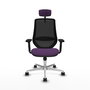 PIQUERAS Y CRESPO Silla de oficina Mardos con mecanismo Sincro, Morado y Negro