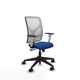 PIQUERAS Y CRESPO Silla de oficina Motilla con mecanismo Sincro, Azul y Blanco