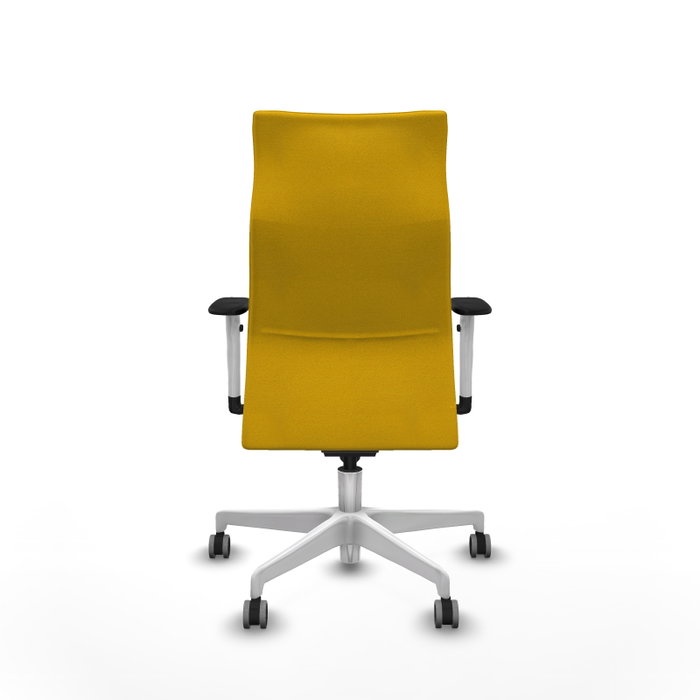 PIQUERAS Y CRESPO Sillón Albacete Amarillo con Mecanismo Sincro y Base Blanca