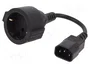 Gembird Cable de Alimentación Schuko Hembra a IEC C14 Macho Negro 0.15 m PC-SFC14M-01