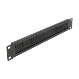 DeLOCK Tira de Cepillo de Manejo de Cables 19″ 1U Negro