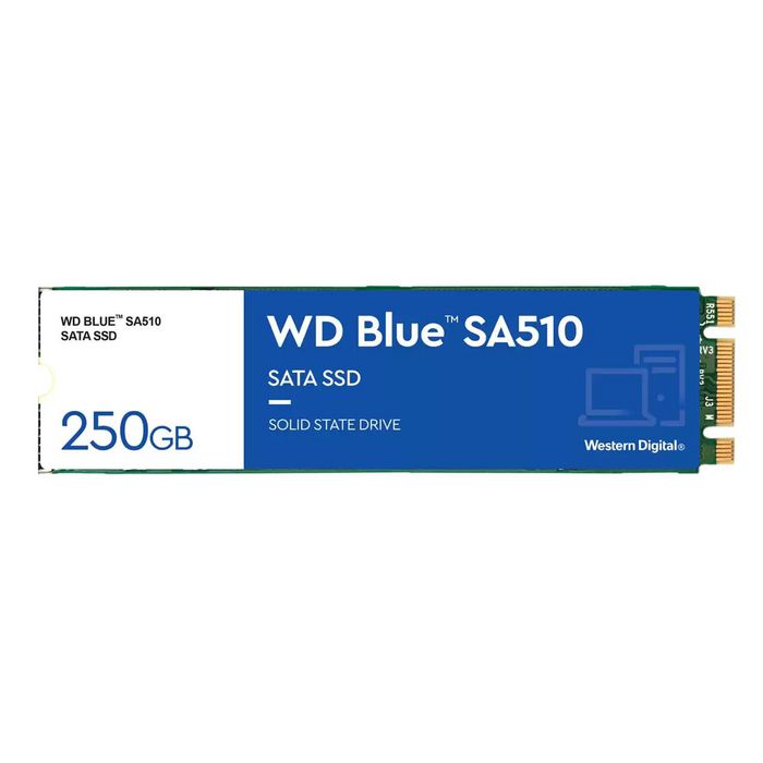 Western Digital WD Blue SA510 SSD 250 GB M.2 SATA III, hasta 555 MB/s Lectura y 440 MB/s Escritura, para PC y Portátil Western Digital WD Blue SA510 SSD 250 GB M.2 SATA III, hasta 555 MB/s Lectura y 440 MB/s Escritura, para PC y Portátil