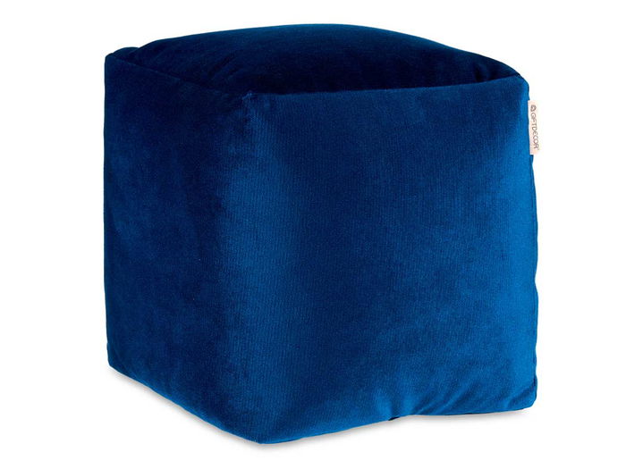 Giftdecor Puff Cuadrado Terciopelo Azul 30x30 cm (Set de 4)
