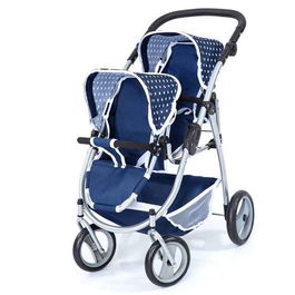 Reig Coche de Muñecas Gemelos Twin Tandem (Blue) 73x63x46 cm