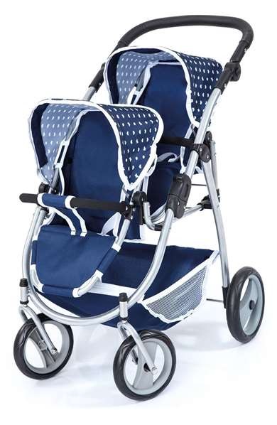 Reig Coche de Muñecas Gemelos Twin Tandem (Blue) 73x63x46 cm