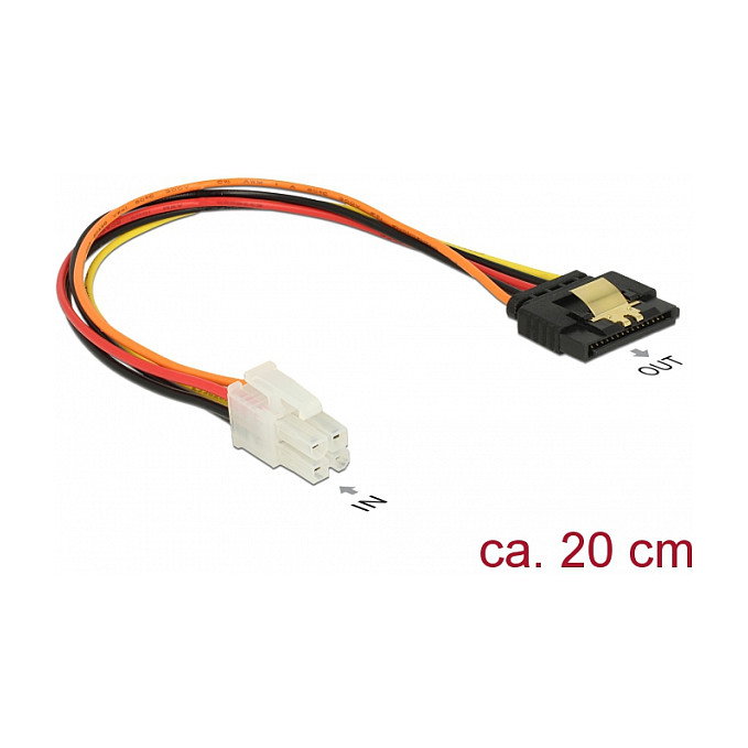 DeLOCK 85519 Cable de alimentación P4 de 4 pines a SATA de 15 pines