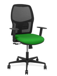 PIQUERAS Y CRESPO Silla Alfera con mecanismo sincro, respaldo malla negra y asiento verde