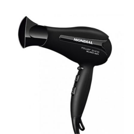 SECADOR DE PELO MONDIAL SC-23 BLACK ION - 2000W - TECNOLOGÍA IÓNICA - 2 VELOCIDADES - 3 TEMPERATURAS - BOTÓN AIRE FRÍO