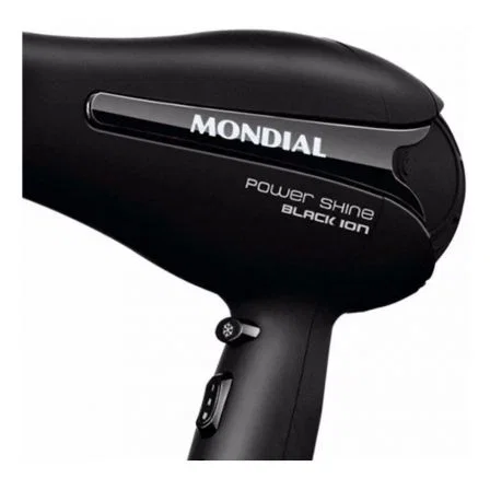 SECADOR DE PELO MONDIAL SC-23 BLACK ION - 2000W - TECNOLOGÍA IÓNICA - 2 VELOCIDADES - 3 TEMPERATURAS - BOTÓN AIRE FRÍO