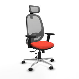 PIQUERAS Y CRESPO Silla de oficina Cilanco con mecanismo Sincro/Traslack Naranja oscuro y Gris
