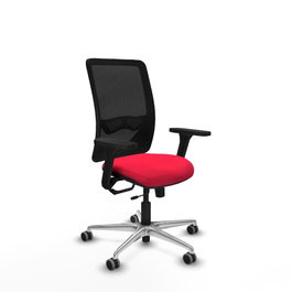 PIQUERAS Y CRESPO Silla de oficina Zulema con mecanismo Sincro/Traslack, Rojo y Negro