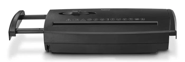 Hama Classic S60 Destructora de Papel Manual - 180W, Corte en Tiras, Ancho 22 cm, Capacidad 6 Hojas, Nivel de Ruido 74 dB, Negro - Destruye Grapas y Tarjetas