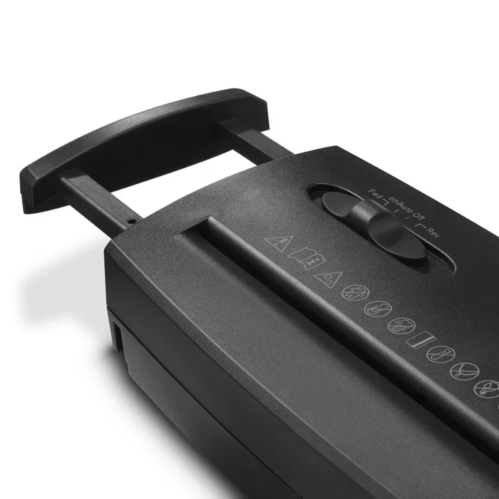 Hama Classic S60 Destructora de Papel Manual - 180W, Corte en Tiras, Ancho 22 cm, Capacidad 6 Hojas, Nivel de Ruido 74 dB, Negro - Destruye Grapas y Tarjetas