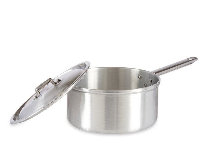 Kinvara Cazo de Aluminio con Tapa Plata 20 cm, 3 L de capacidad, apto para Gas y Horno (Set de 10)