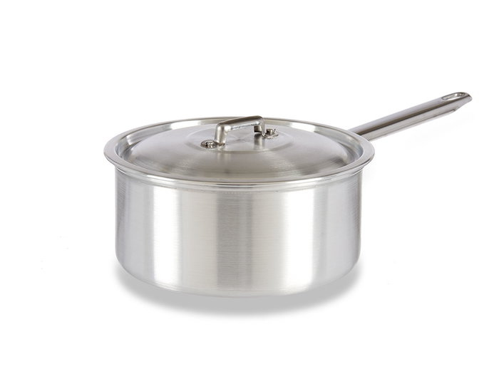 Kinvara Cazo de Aluminio con Tapa Plata 20 cm, 3 L de capacidad, apto para Gas y Horno (Set de 10)