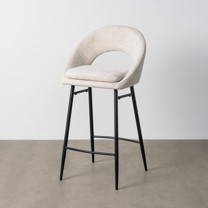 Taburete Crema Tejido-Metal Contract 53 X 48 X 100 cm (Set de 2)