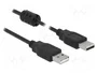 DeLOCK Cable USB 2.0 Tipo-A a Tipo-A, 5 m, Negro