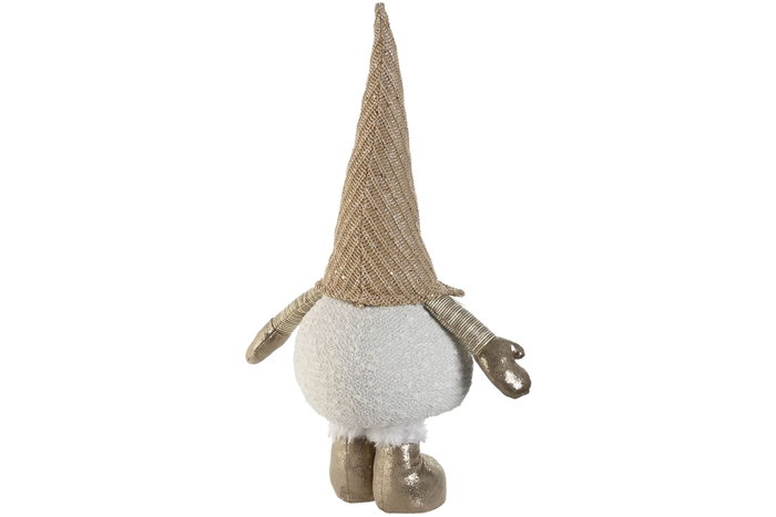 DKD Home Decor Figuras de Gnomo en Poliéster, Surtido de 2 Unidades, Beige y Blanco