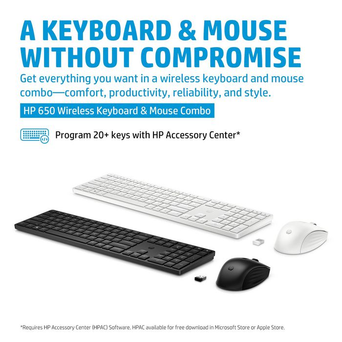HP 650 Kit Teclado y Ratón Inalámbrico - Diseño Responsable con Materiales Reciclados, Resistente a Desinfección HP 650 Kit Teclado y Ratón Inalámbrico - Diseño Responsable con Materiales Reciclados, Resistente a Desinfección