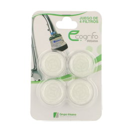 Irisana Pack de 4 Filtros de Recambio para Ecogrifo, Ecoducha Beauty y Ecoducha Baby