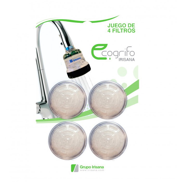 Irisana Pack de 4 Filtros de Recambio para Ecogrifo, Ecoducha Beauty y Ecoducha Baby