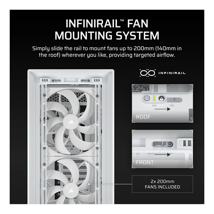 Corsair FRAME 5000D WOOD RS Midi Tower Nuez, Blanco