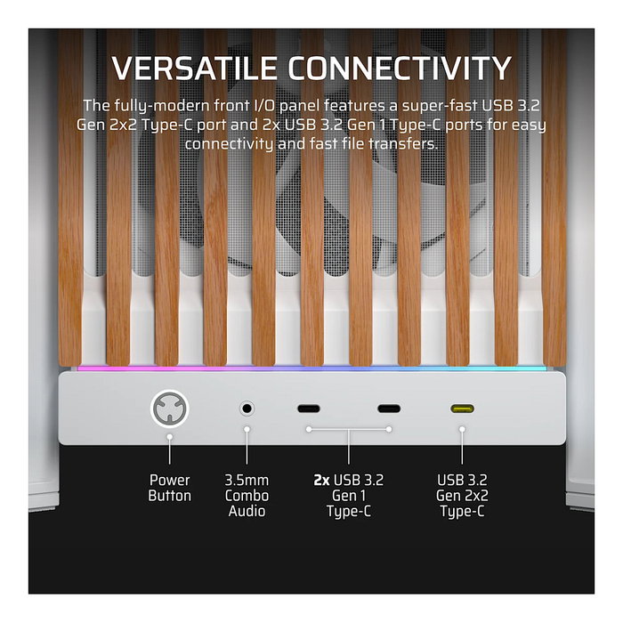 Corsair FRAME 5000D WOOD RS Midi Tower Nuez, Blanco