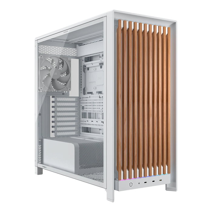 Corsair FRAME 5000D WOOD RS Midi Tower Nuez, Blanco