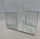 DKD Home Decor Revistero Metal y Cristal Blanco 36x16x34 cm