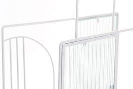 DKD Home Decor Revistero Scandi Blanco Metal y Cristal 16 x 34 x 36 cm (2 Unidades)