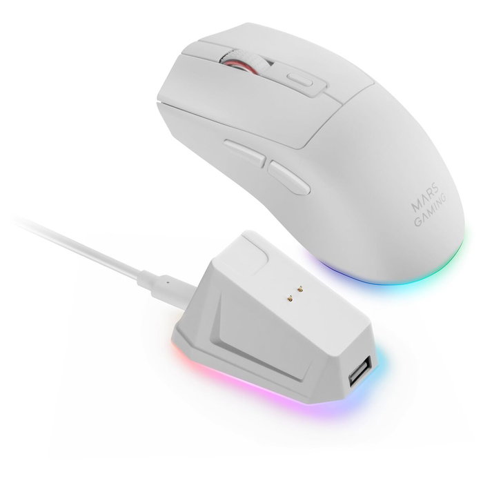 Mars Gaming MM-T3 Ratón Gaming Inalámbrico Blanco