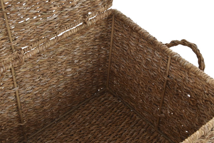 DKD Home Decor Cesta Balines Seagrass y Hierro Natural 35 x 26 x 52 cm Set de 3 DKD Home Decor Cesta Balines Seagrass y Hierro Natural 35 x 26 x 52 cm Set de 3