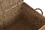 DKD Home Decor Cesta Balines Seagrass y Hierro Natural 35 x 26 x 52 cm Set de 3