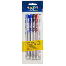 Boligrafo Carioca Sfera Retractil 1.0Mm Bolsa De 4 Colores Surtidos