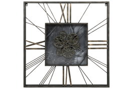 DKD Home Decor Reloj de Pared Metal y Cristal Dorado 80x80 cm